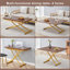 Table élévatrice multifonctionnelle moderne avec plateau en panneau de fibres à densité moyenne de 0,8 po d'épaisseur et pieds en métal doré - Bureau texturé noyer-129449653