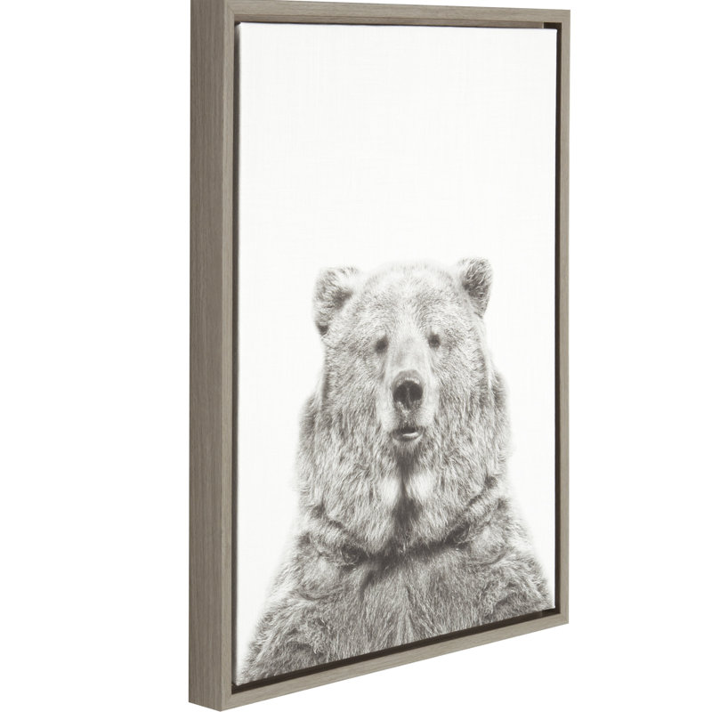 «Bear European» par Simon Te, reproduction d'art sur toile encadrée, Gris, H 24 po x l 18 po