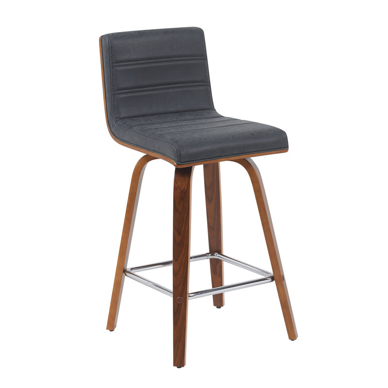 Tabouret de bar et de comptoir Biance, Tabouret de comptoir (siège d'une hauteur de 26 p, Gris, Brun