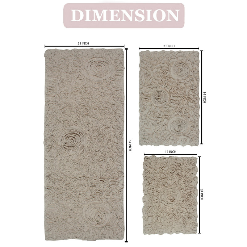 Pothier Bath Rug (Set of 3), Linen