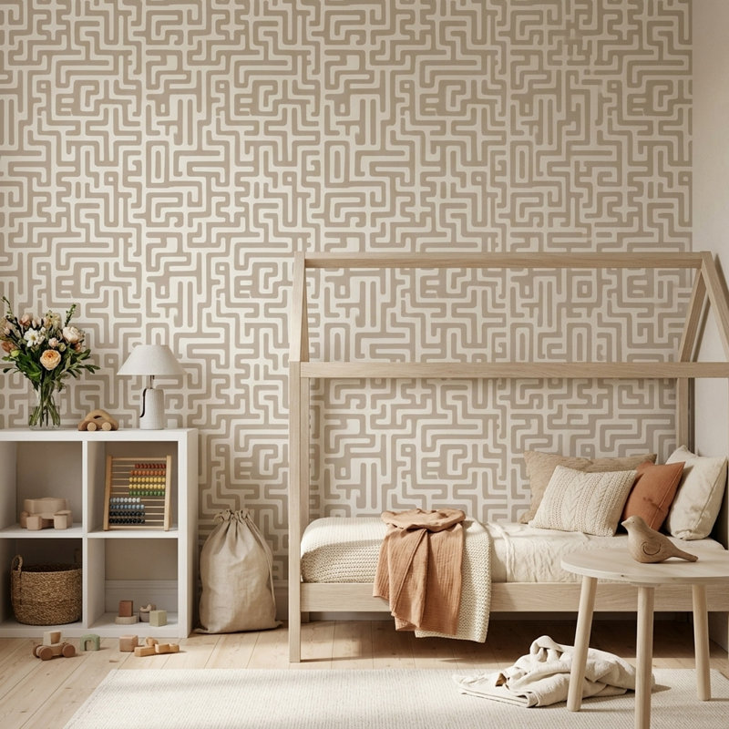 Papier peint sur fond blanc, Non-Woven Non-Pasted
