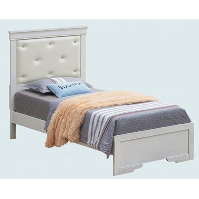 Elegant Silver Champagne Twin Bed