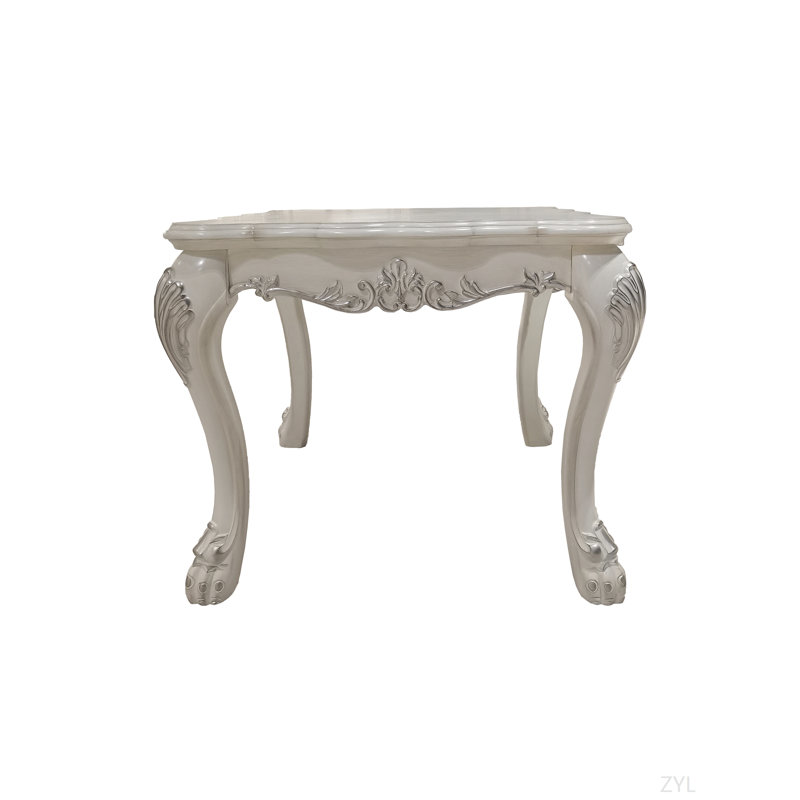 White Finish End Table
