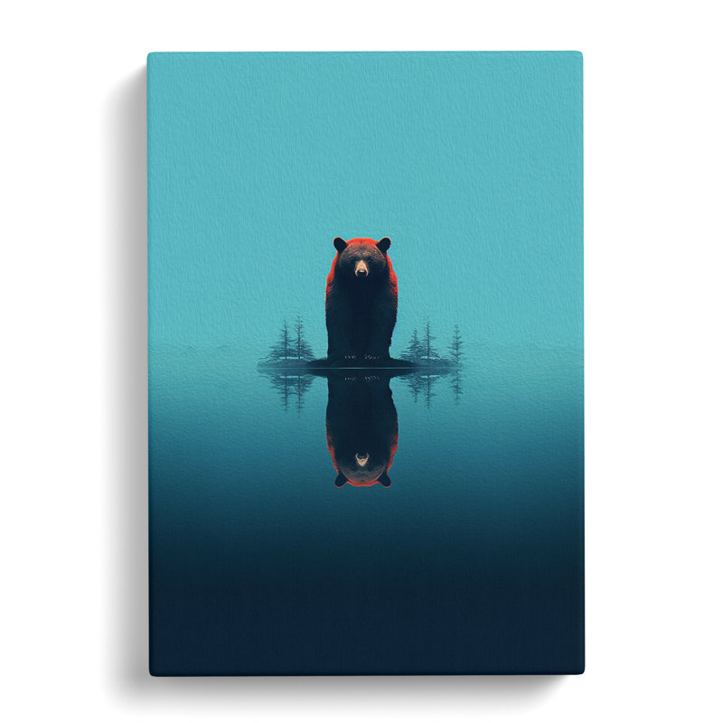 Bear Minimalism - Wrapped Canvas, 50cm H x 35cm W x 3cm D