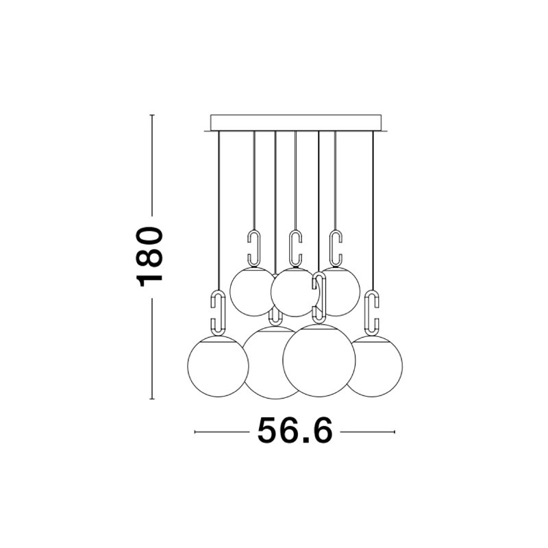 7 - Light Gold LED Cluster Pendant