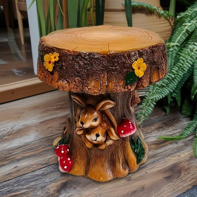 Outdoor Rabbit Garden Chair Decoration, 12.6-Inch Unique Indoor And Outdoor Decoration, Round Outdoor Chair