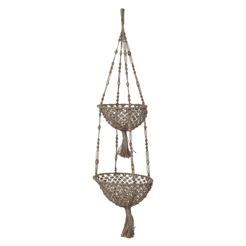 Hand-Woven Jute Macrame 2-Tier Plant Hanger