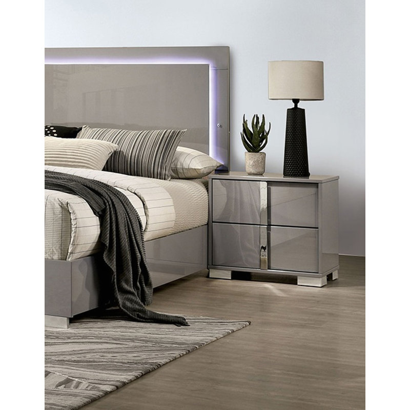 Table de chevet moderne magnifique 1 pièce, Beige / taupe