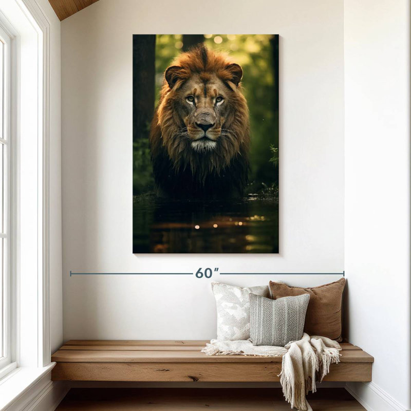 Brampt Lion In Water, 48" H x 32" W