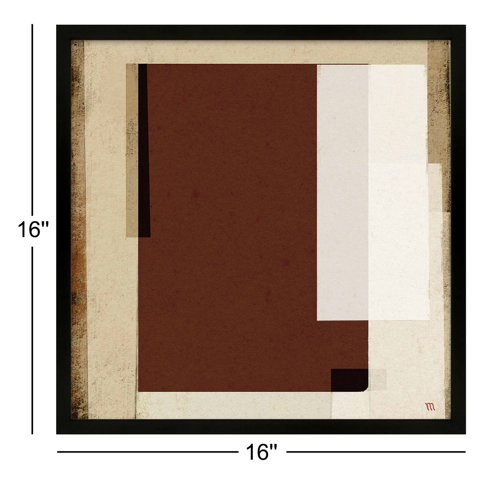 City Scape Brown Print by Marco Marella, Framed Print Paper without Mat, Black, 16" H x 16" W