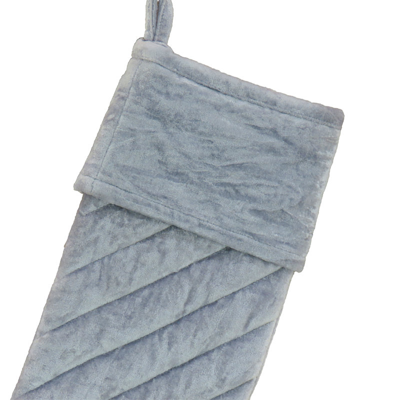 Chaussette de Noël en velours matelassé, Argent