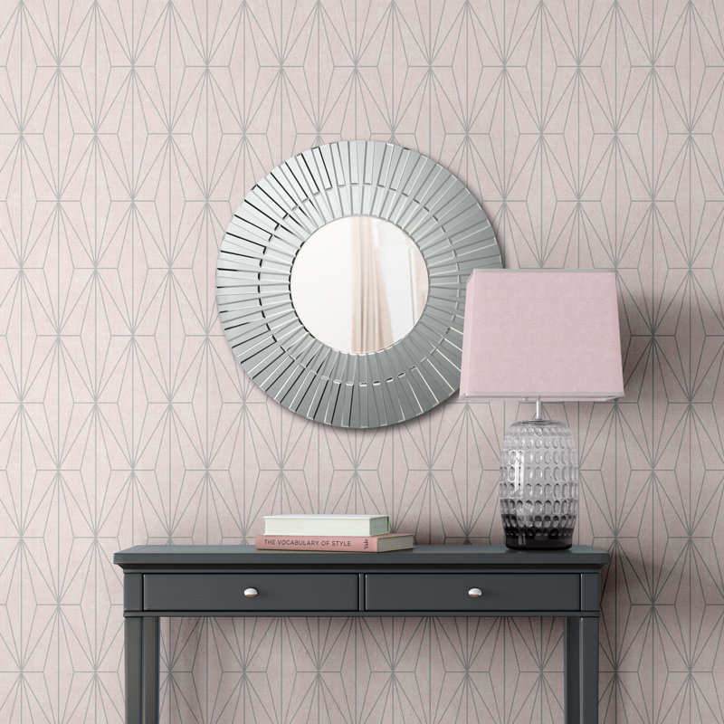 Modbury 10.05m x 53cm Wallpaper Roll, Pink/White
