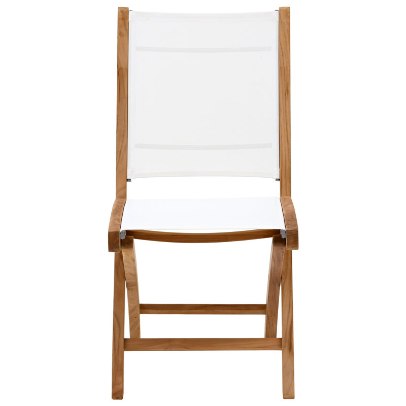 Miami Outdoor Teak Dining Side Chair, White