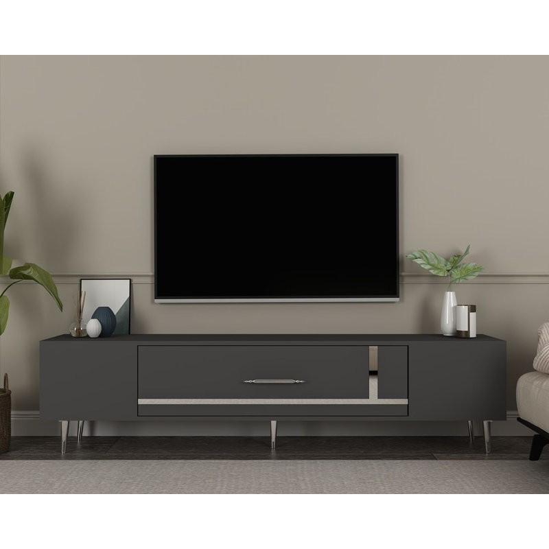 Olivia Unfinished TV Stand, 150cm, Grey/Silver