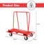 112cm H x 120cm W x 59cm D 350kg Heavy-Duty Rolling Drywall Furniture Trolley