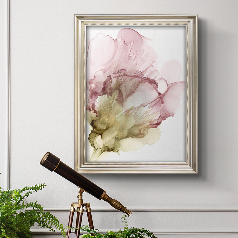 Floraison rose II, toile encadrée de qualité supérieure - prête à être accrochée, L 21 po x H 25 po