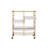 Metal And Wooden Cart With 3 Trays In Gold & White Look Feel Serving Open Compartments-1632011465
