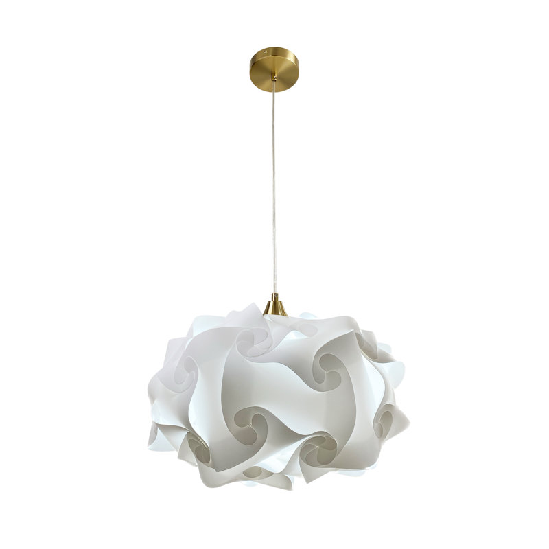 Luminaire suspendu à globe unique 1 lumière Boomery, H 9 po x l 15 po x P 15 po, E26 - par défaut, Or