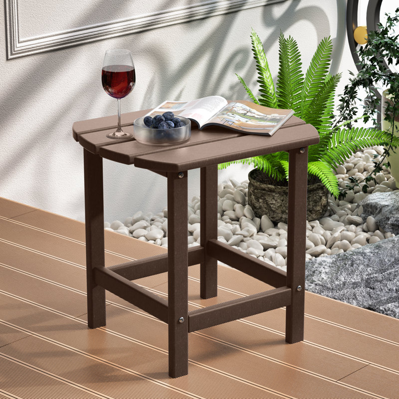 Table de bout toutes saisons Adirondack Tables de patio Tables de bout en plastique brun, Brun