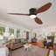 Ventilateurs de plafond avec lumières, plafonnier encastré à profil bas, 3 pales en ABS avec lumière et télécommande, moteur à courant continu réversible à 6 vitesses, silencieux, pour la chambre à coucher, intérieur / extérieur-1716713732