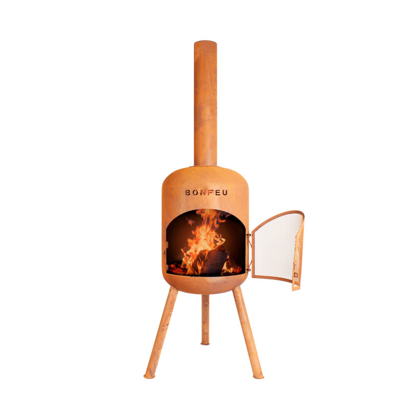 Triangle Steel Chimnea, Orange
