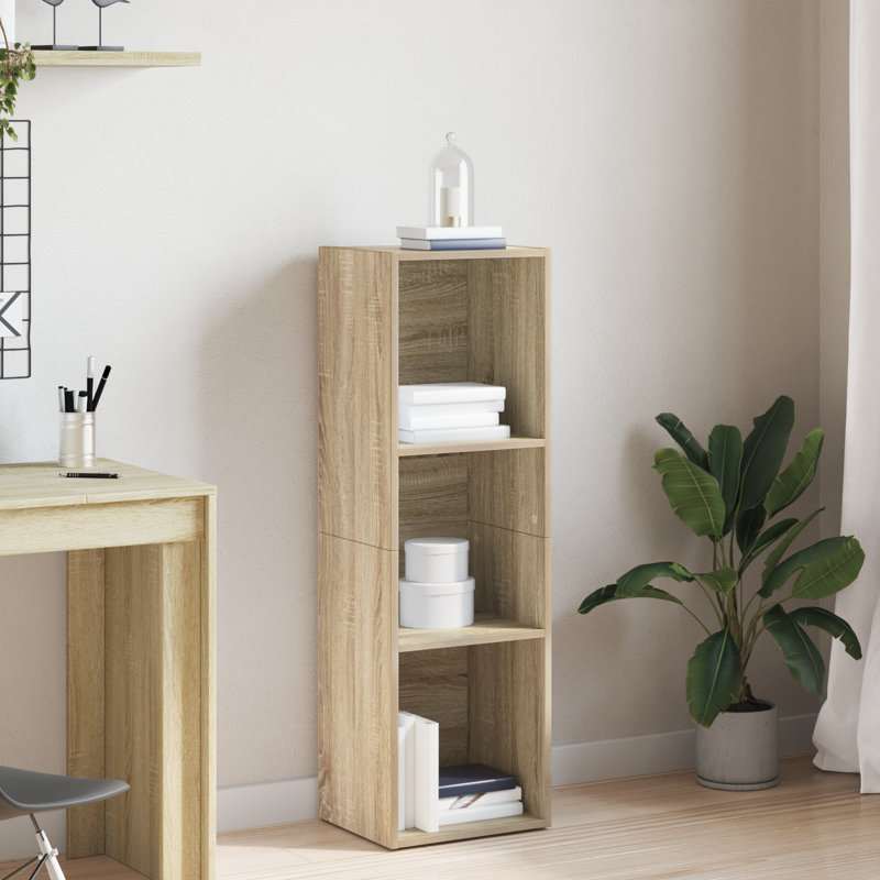 Abelia Bookcase, Brown, (3 Shelves) 114cmH x 36cmW x 30cmD