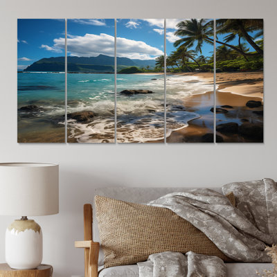 «Aloha Tropical Dreamscape II - Maui», reproduction sur toile - 5 panneaux égaux