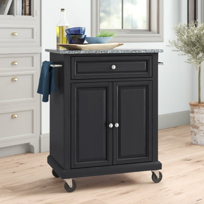 Chariot de cuisine portable avec plateau en granite Hedon