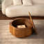 Table basse en rotin en forme de fleur - Rangement à couvercle amovible, Boho - Naturel