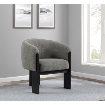 Maciel Brown Upholstered Barrel Back Accent Chair