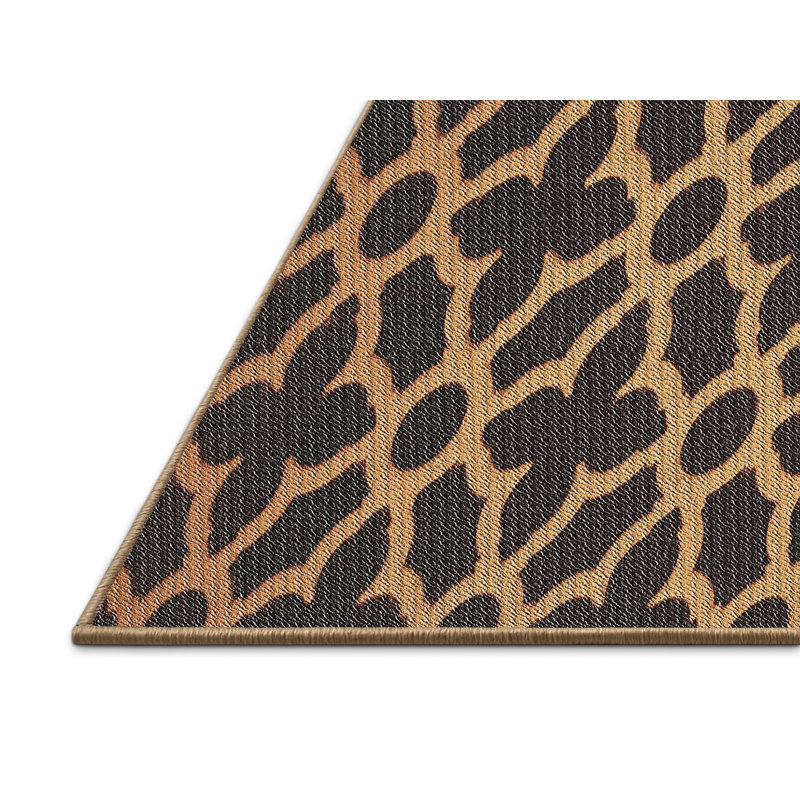 Tapis jaune / noir Power Loom, Rectangle 7 pi x 10 pi