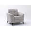 Salon en velours gris avec fauteuil confortable, coussin, siège à ressorts ensachés
