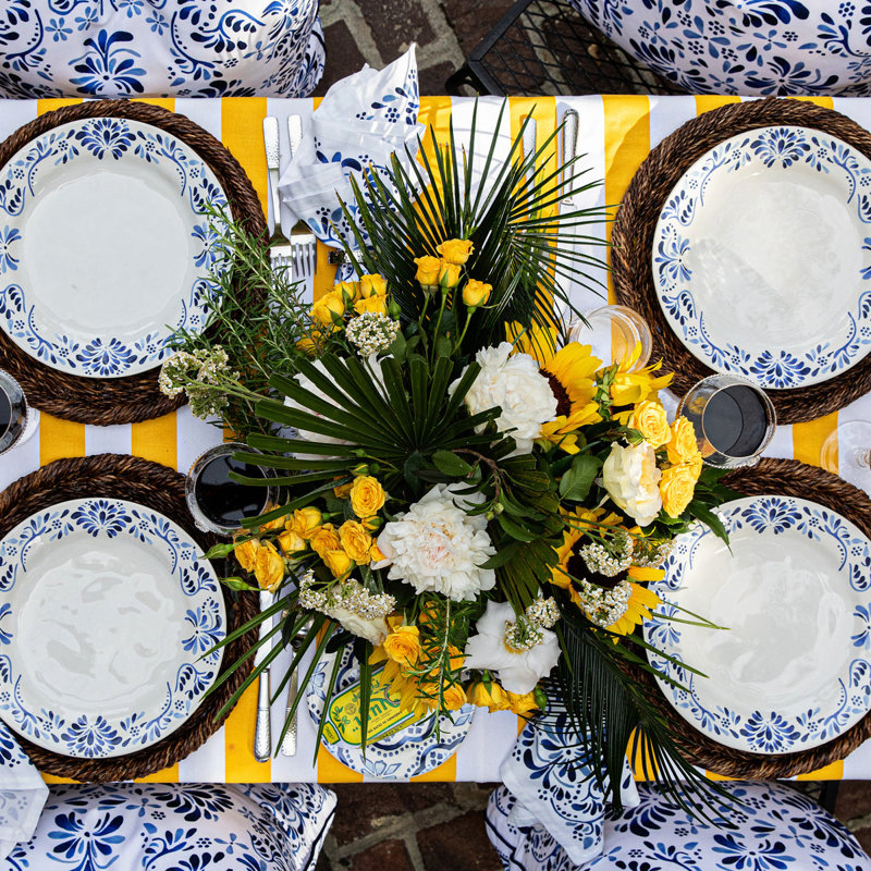 Iberian Dinner Plate - Indigo/White