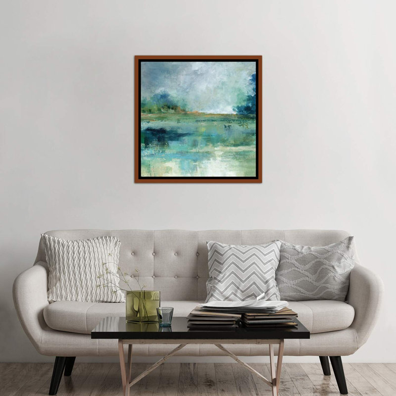 «Emerald Isle» par Carol Robinson, reproduction, H 37 po x l 37 po x P 1,5 po, Toile avec cadre en bois classique