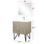 Rustique 30 po W Meuble-lavabo avec comptoir en quartz blanc, robinet et miroir à contrôle tactile de 28 po de large pour comptoir, armoire à pharmacie