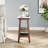 Narrow Slate Side Table With Storage Shelf, Small End Table