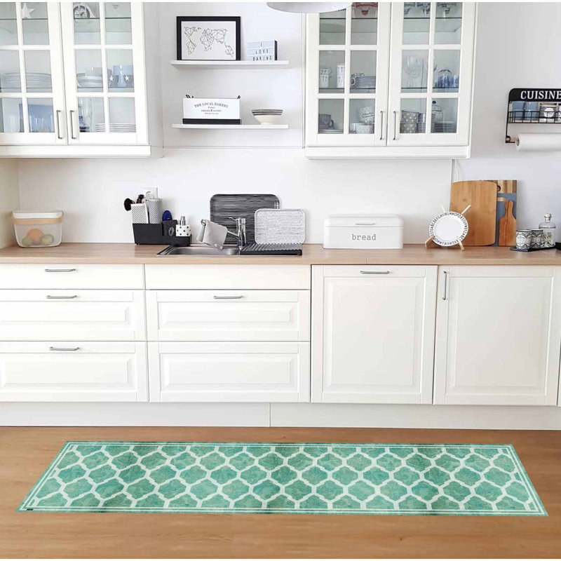 Dimmick Non-Slip Geometric Indoor Doormat, 255 x 65 cm