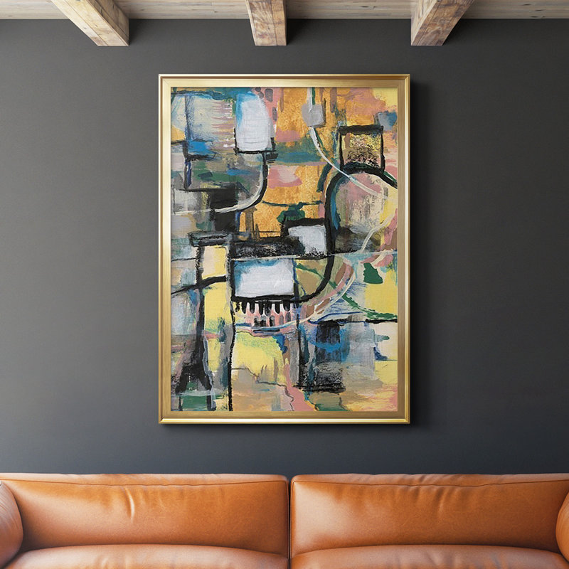 «Memory Screen II», reproduction encadrée de qualité supérieure, prête à être accrochée, Or, H 24,5 po x l 18,5 po x P 1 po