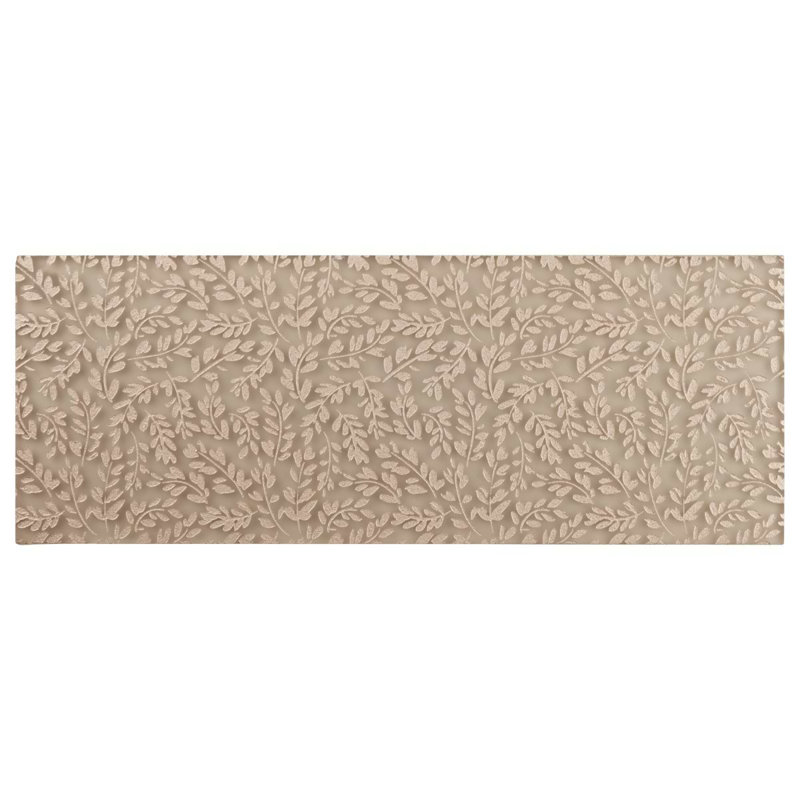 Sonya Flowers 6x16 Frosted Glass Tile, Bronze
