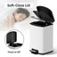 Poubelle de salle de bain 1,6 gallon, poubelle en acier inoxydable à fermeture en douceur avec ouverture carrée large et doublure intérieure amovible, pour la cuisine, la salle de bain, la chambre à coucher, le bureau à domicile (blanc)-128854861