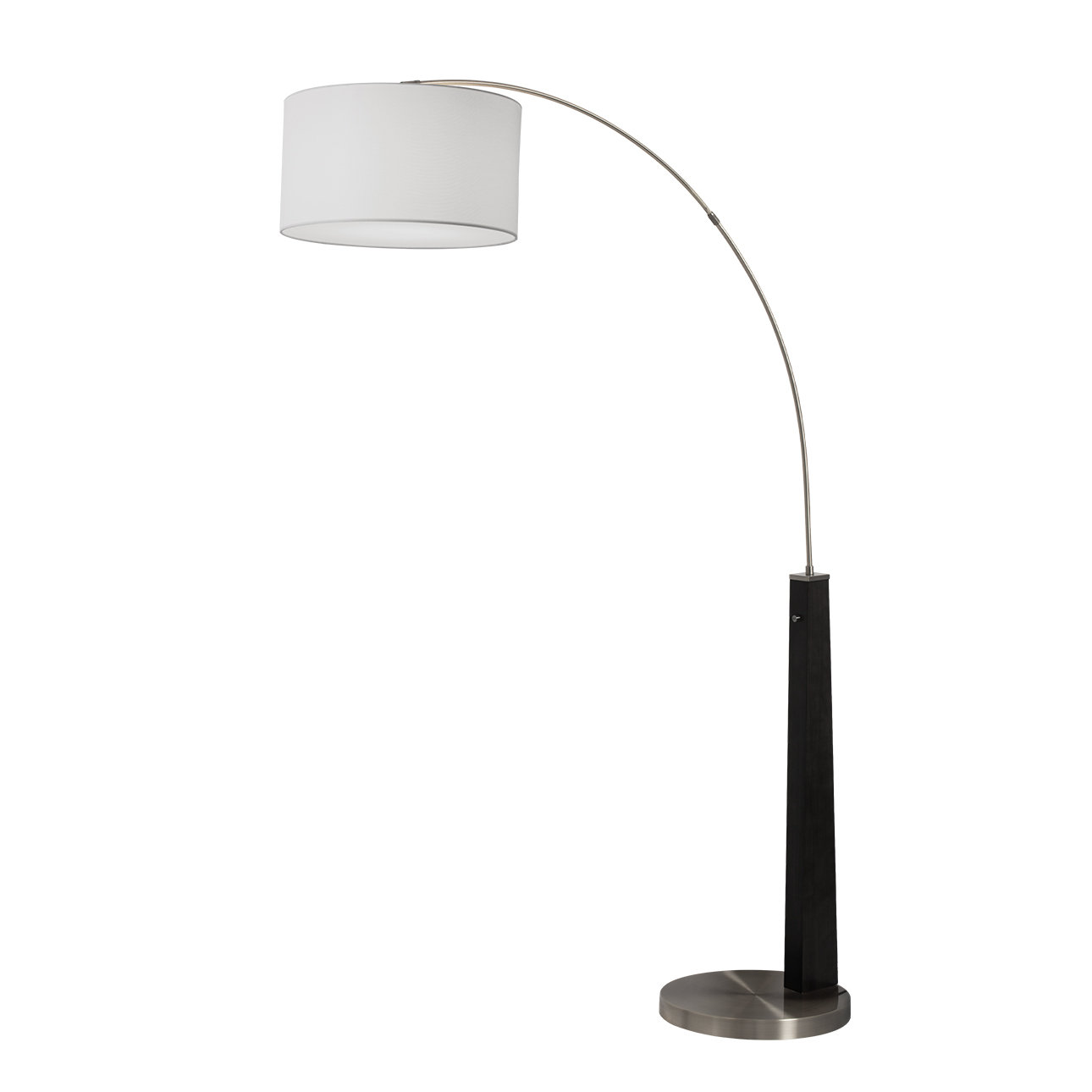 92" Linen Floor Lamp, Black Wood