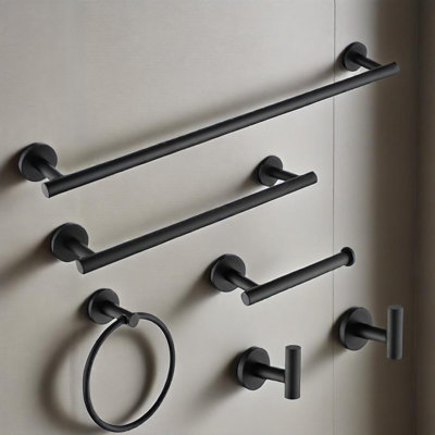 Ensemble de porte-serviettes de salle de bain en acier inoxydable 6 pièces