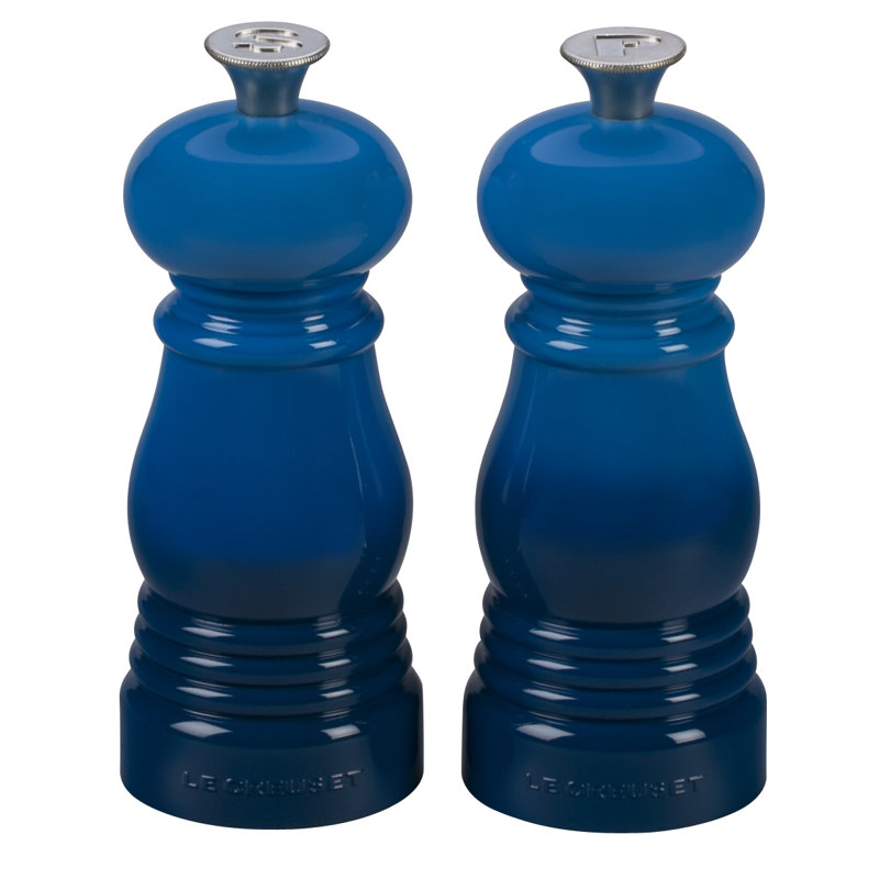 Le Creuset Set of 2 Salt and Pepper Mills, Cerise, 4.3" H x 2.9" W x 2.9" D