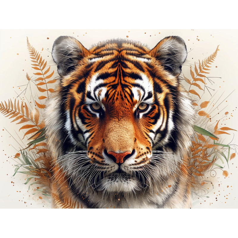 Tigre sur toile, H 12 po x l 18 po