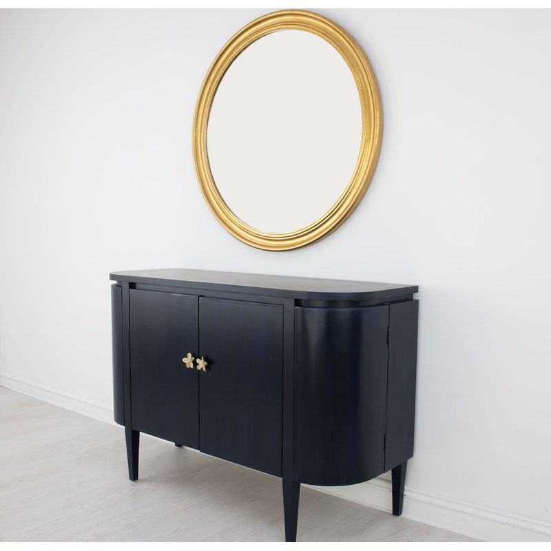 Octavia Solid Wood Accent Cabinet, Navy Blue