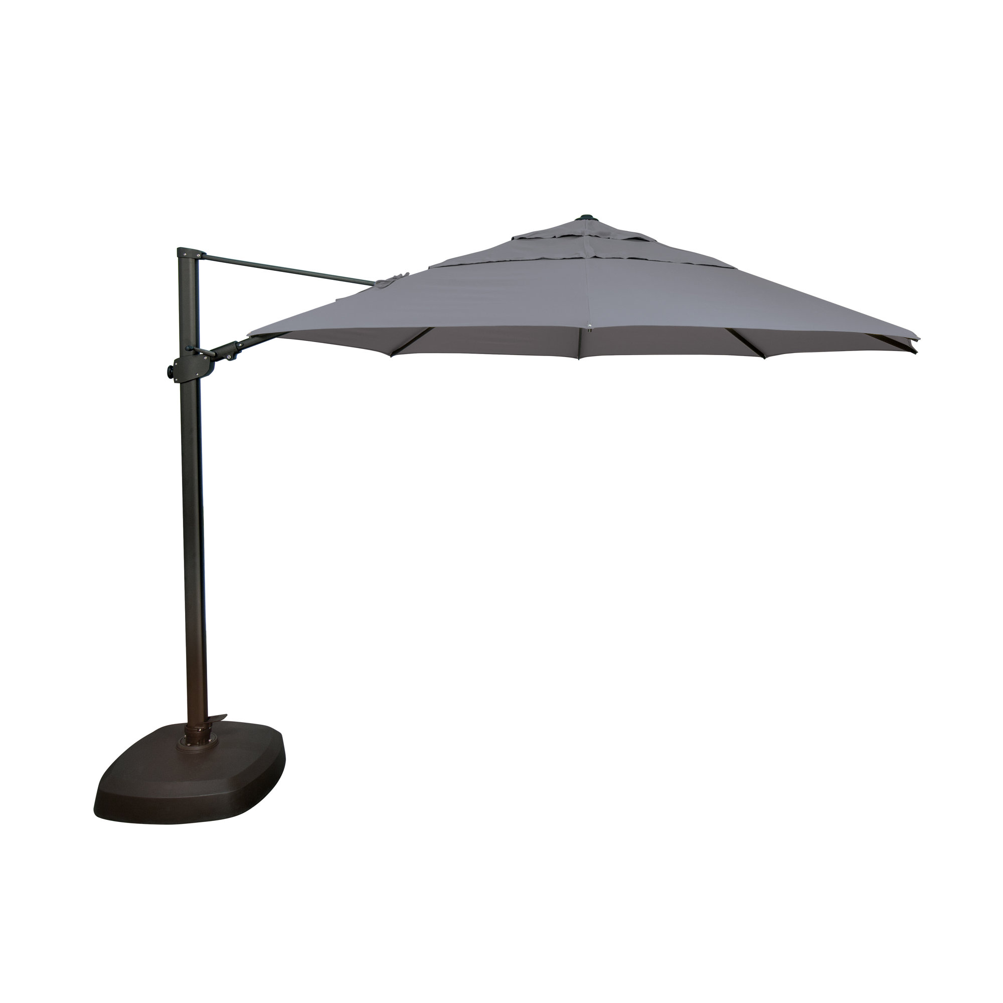 12.3' Cantilever Sunbrella® Umbrella, Black, Canvas Charcoal Sunbrella® Canvas