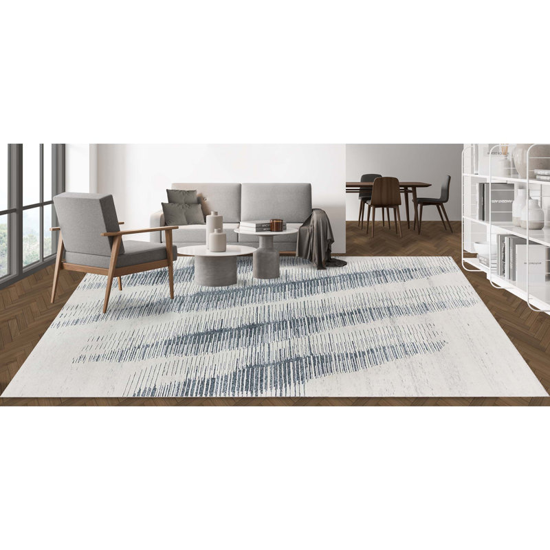 Handmade Wool Abstract Area Rug, Rectangle 8' x 10'