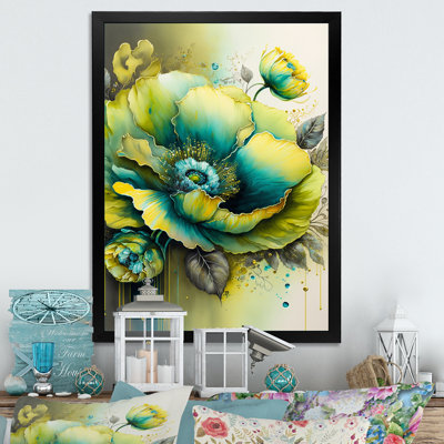 Green Blooming Flower III - peinture sur toile