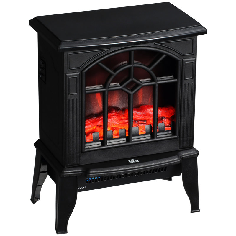 Foyer électrique 18 ", flamme réaliste, chaleur réglable 750W / 1500W, portatif, protection contre la surchauffe, poêle noir améliorant l'ambiance, sensation, réglable, fournisseur de chaleur
