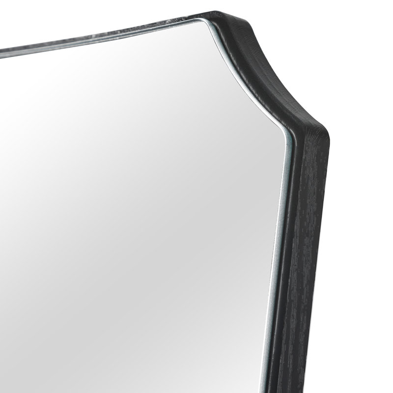 Amee Wood Flat Mirror, Black